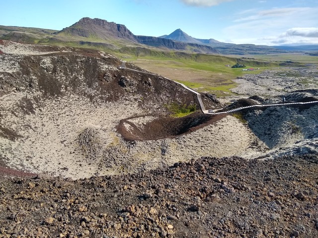 Collapsed crater wall