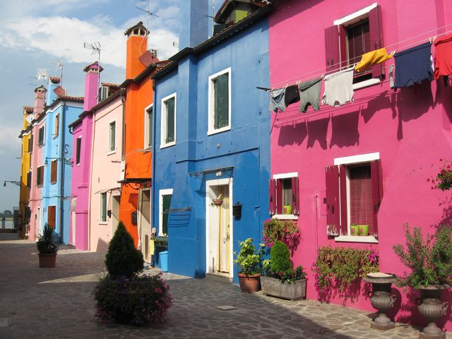 Brightly coloured houses
