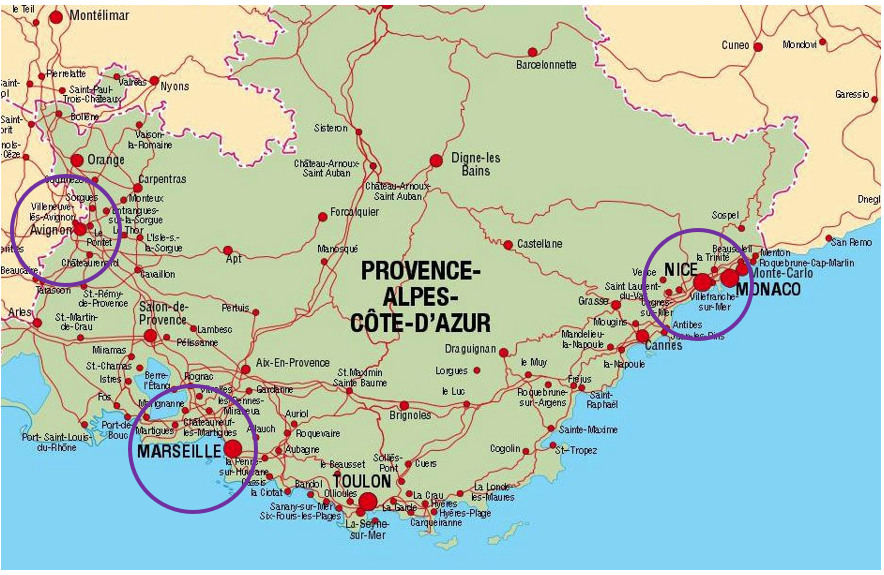 Map of Provence